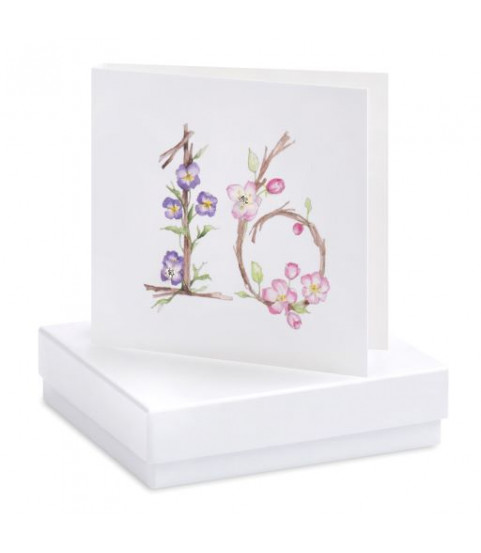 16th Birthday Flower Card
